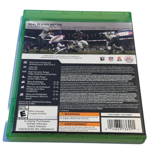 NFL Madden 19 Xbox One Complete in Box - Picture 3 of 3